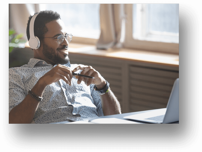 African-Man-with-Headphones-Talking